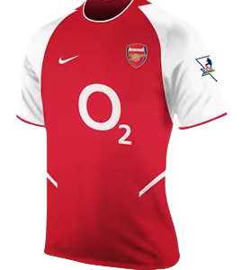 Camiseta del arsenal de la temporada 2003/04